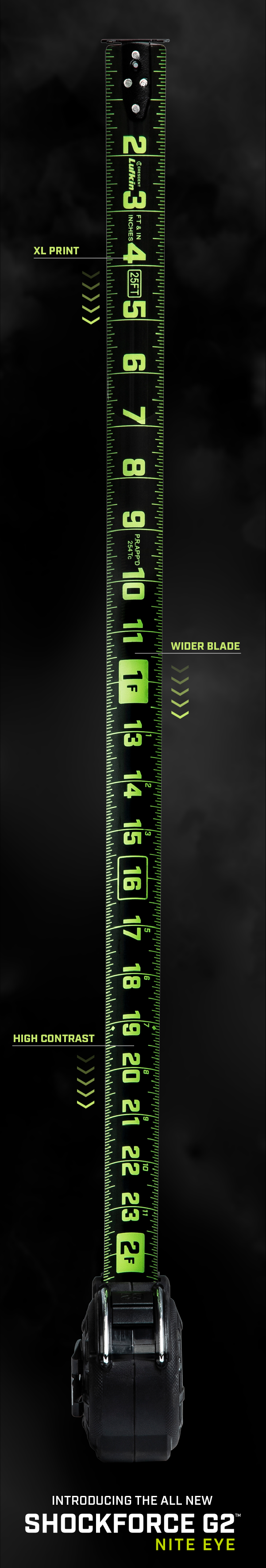 Crescent G2 Shockforce Nite Eye Tape Measure